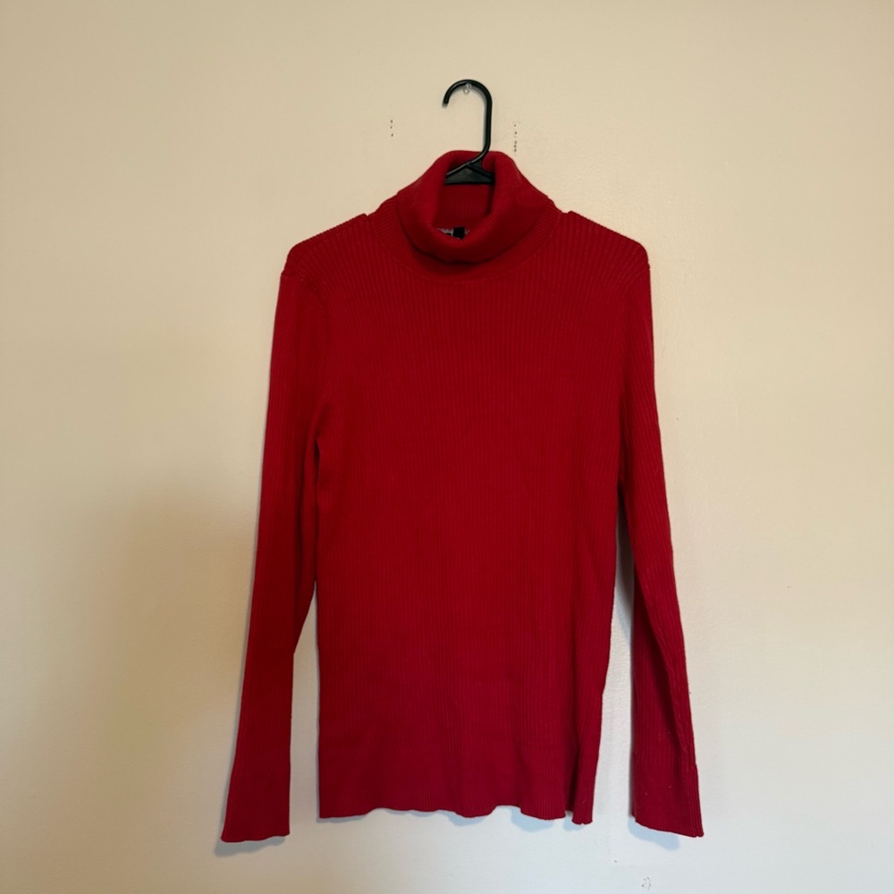 DKNY | Bold Red Turtleneck Sweater